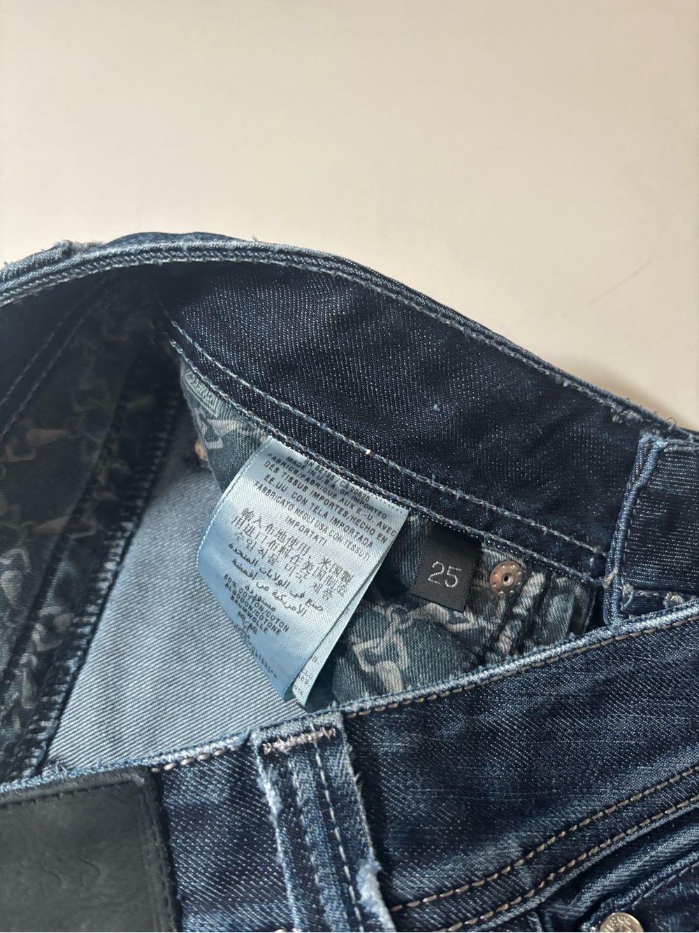 Guess premium Y2K Dark Blue Flare Jeans for Women size 25 grunge - Picture 9 of 13